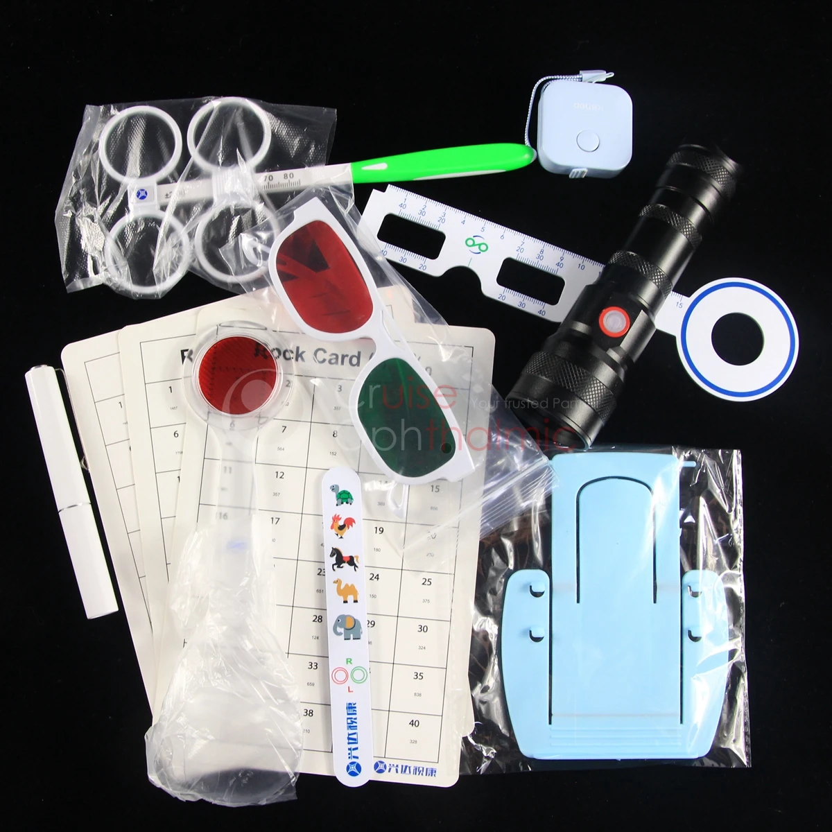 VSI-2 Vision Diagnostic Kit Optometric Tool VSI Set 11 In 1 Including Worth 4 Dot Lamp