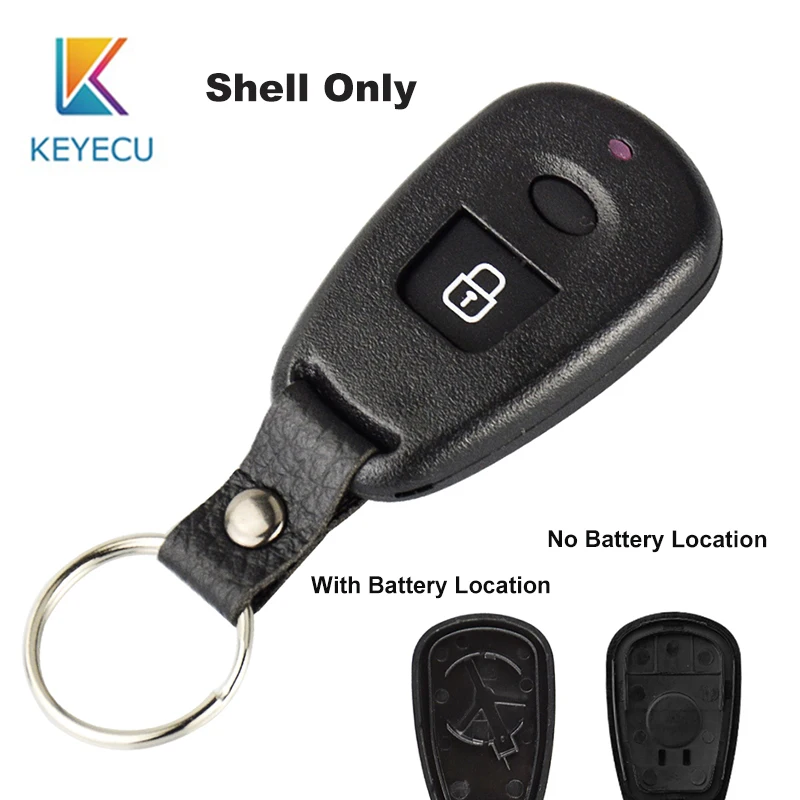 KEYECU 1 Pulsante/2 Tasto Chiave A Distanza Borsette Per Hyundai Sonata Elantra Santa Keyless Fob Caso di Sostituzione Con/nessun Luogo Batteria