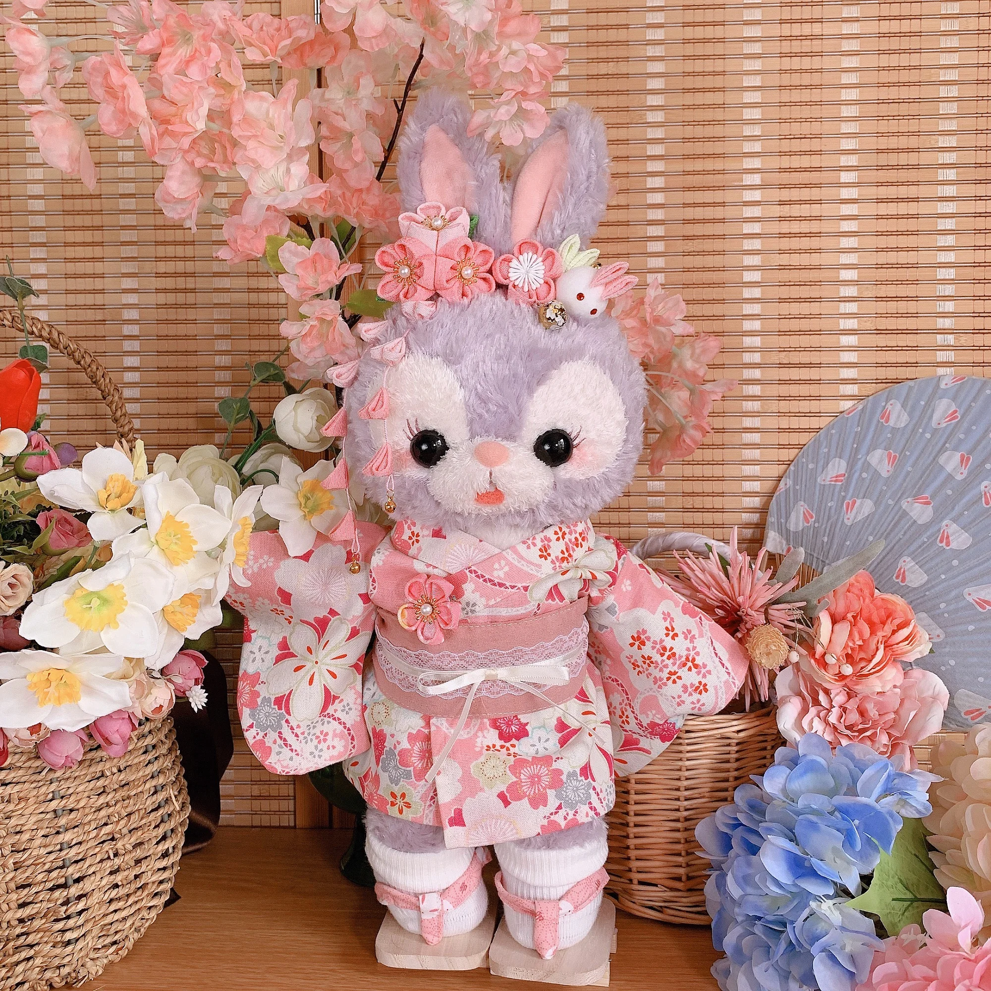 

Duffy's New Friend 13 Inch StellaLou Doll Clothes Pink Sakura Kimono Japanese Bathrobe Clogs