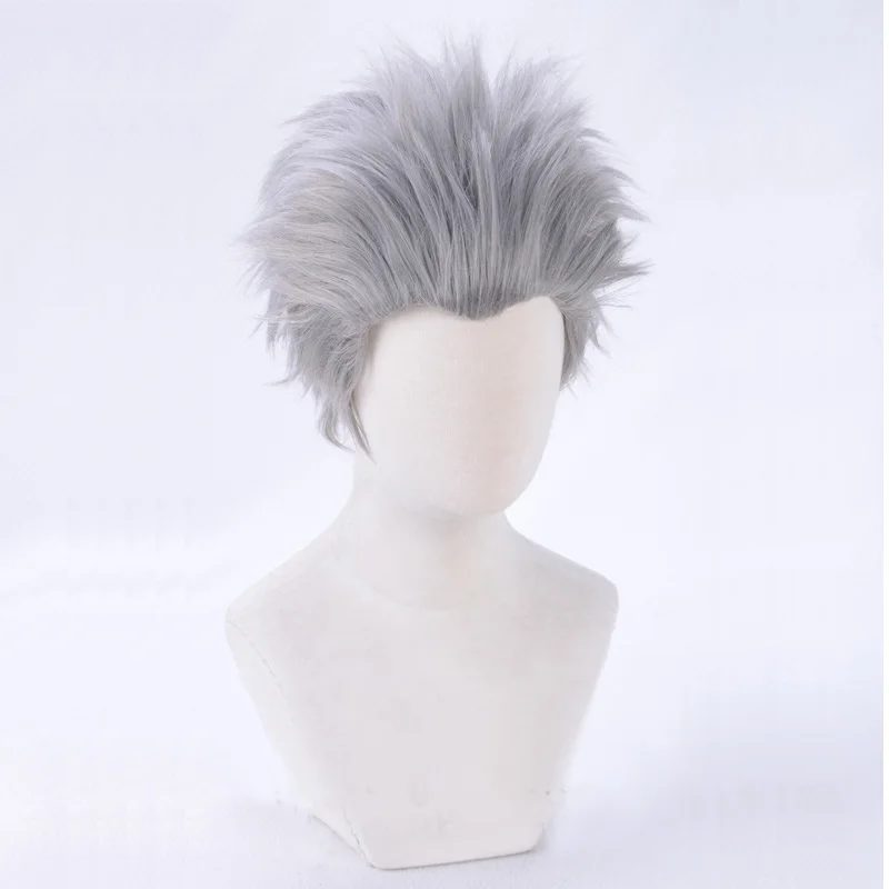 Shippuden Tobirama Senju Peruca Cosplay Curto Cinza Resistente ao Calor Perucas de Cabelo Sintético + um touca de peruca