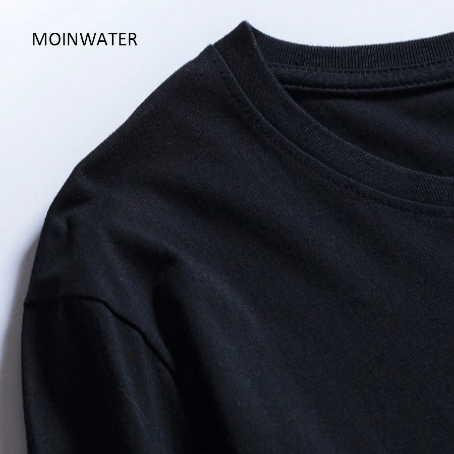 MOINWATER Women O-neck Long Sleeve T shirts Lady White Cotton Tops Female Soft Casual Tees Women\'s Black T-shirt MLT1901