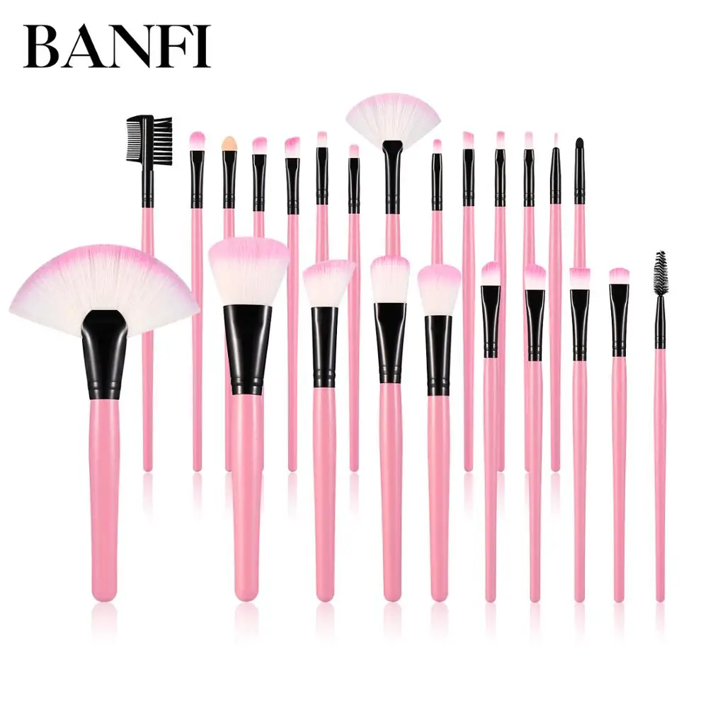 Makeup Brushes Tools Set 24PCs Pink Foundation Brush Eyeshadow Powder Soft Make-up Brush Cosmetics Beauty Tools For Face Women