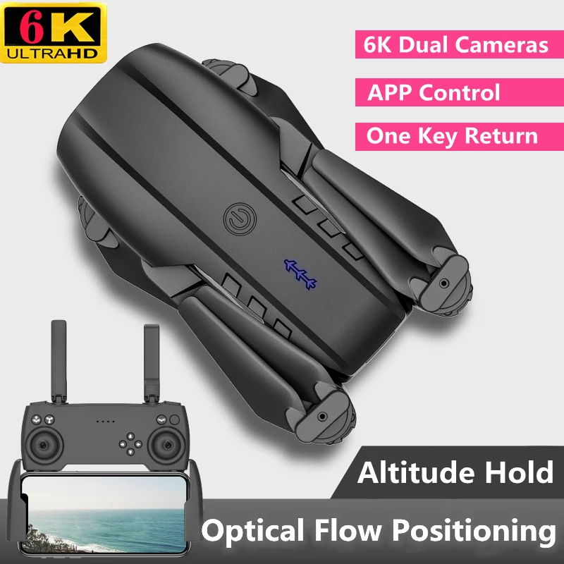 4K ESC Dual Camera RC Drone Air Pressure Fixed Height APP Control 360° Rollover WIFI FPV One Key Return Quadcopter Children Toy