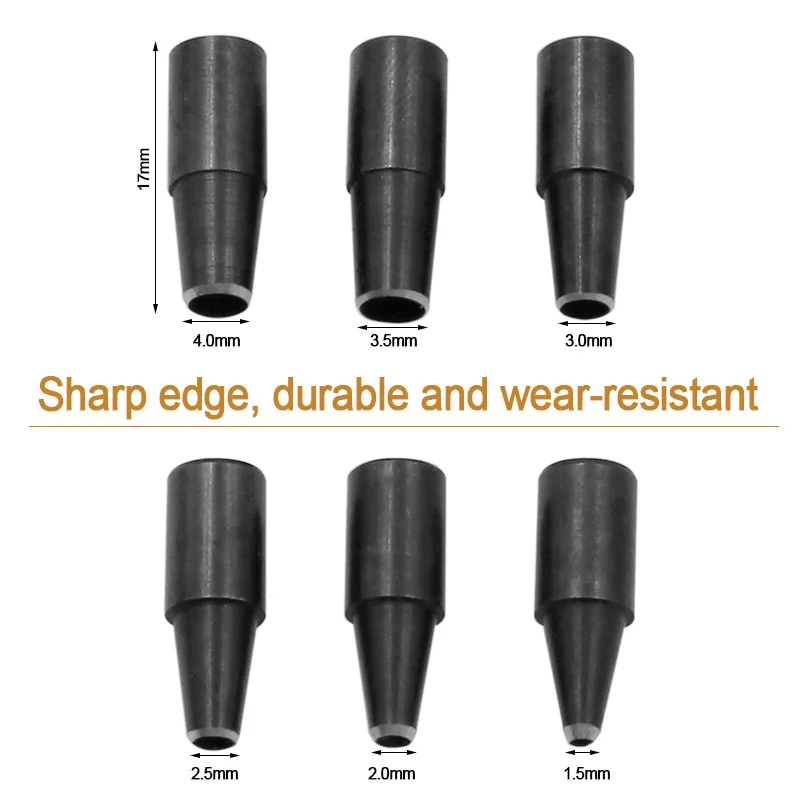 Leather Punching Tool Auto Removable Belt Noise Reduction Screw Hole Punch Craft Book Drill Sewing With 6 Size Tip 1.5 - 4.0mm