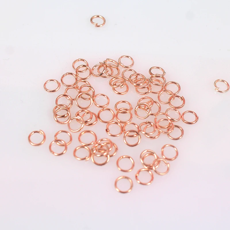 (T13893)4mm 5mm 6mm 7mm 8mm 10mm Rose gold color Round Iron Jump Rings Single Loop Diy Findings wholesale