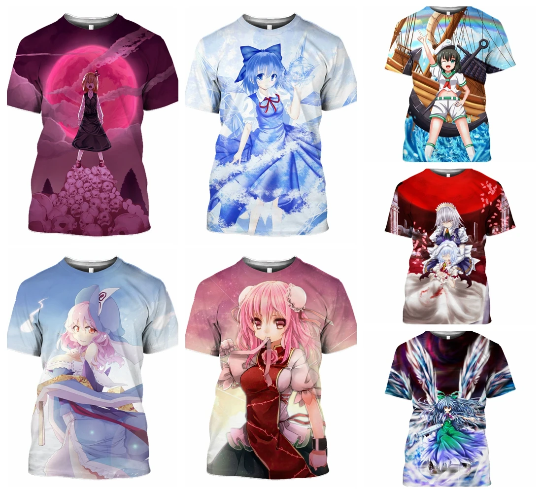 Touhou Project Tshirt Men 3D Print Anime Girl T Shirt Senpai Women Punk Bikini Hentai Loli Inubashiri Momizi Unisex Tops T265