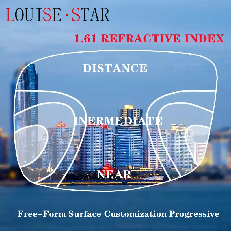 Prescription Lens 1.74 Refractive Index Free-Form SurfaceCustomized Progressive AsphericResin OpticalLens Far And NearMultifocal