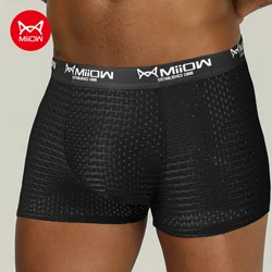 MiiOW-bóxer de malla para hombre, ropa interior antibacteriana de seda de hielo, lencería transpirable, novedad de 2022