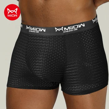 MiiOW Maglia Biancheria Intima Degli Uomini Boxer Shorts Antibatterico di Seta del Ghiaccio Cueca Mutandine Maschili Lingerie Traspirante Boxer 2022 Nuovo Arrivo