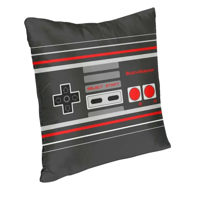 Retro Gamer Controller Cushion Cover 45x45 Home Decorative Print Video Game Gaming Gamepad Throw Pillow For Sofa Double-sided