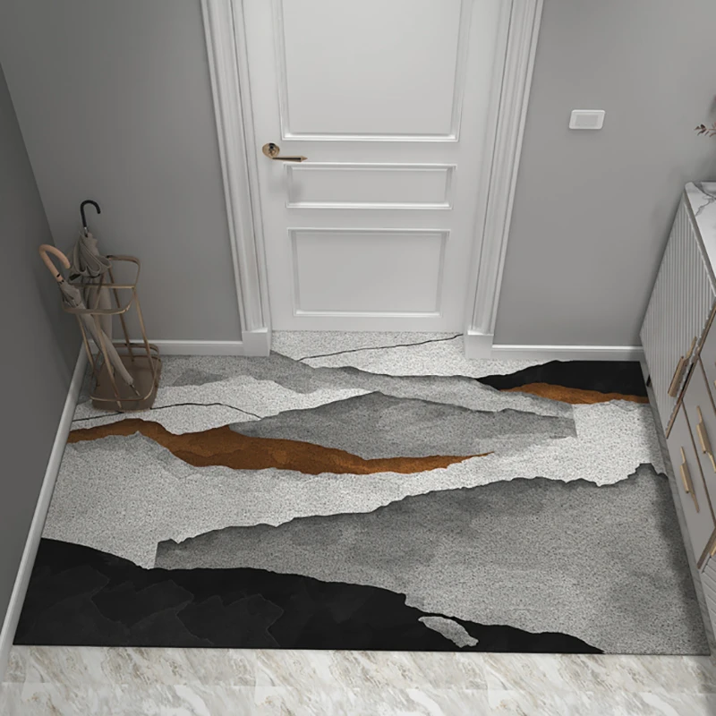 Simple Silk Loop Home Mats, Living Room Carpet, Kitchen Mat, Bath Mat, Entrance Door Mat, Can Be Cut, Anti-Slip PVC Door Mats