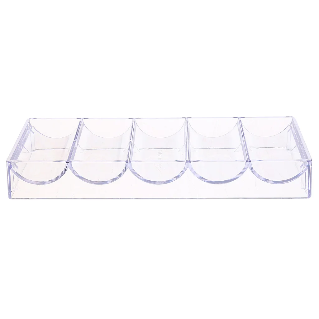 Durable Clear Acrylic Poker Chips Tray No Lid 100 Chips Case Box Holder Collectibles Craft 8.07 x 3.07 x 1.10inch