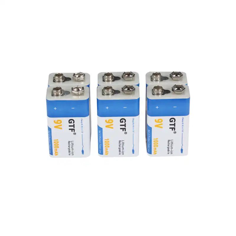 GTF 9V 1000mAh USB Li-polymer Rechargeable Battery USB lithium battery for Microphone Toy Remote Control drop shipping