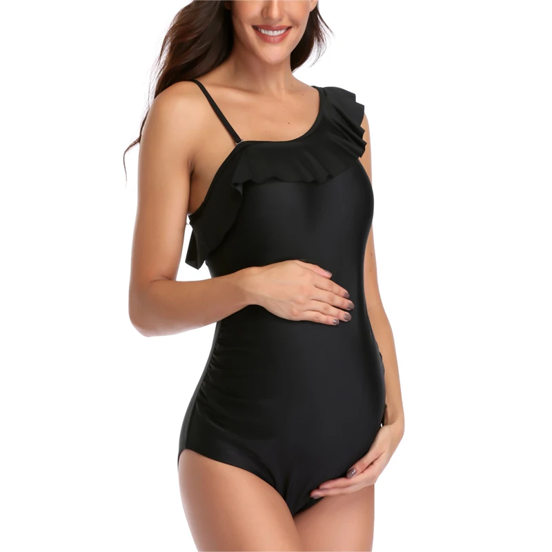 Sexy Maternity Swimsuit Bathing Suit Summer Pregnant Swimwear Plus Size Swimwear Striped Print One Piece Bikini Beach
