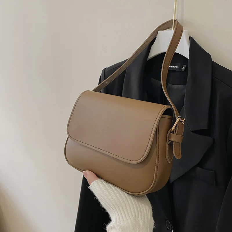 Vintage Small Underarm Bag Fashion Crossbody Bags for Women Solid Flap Shoulder Bag Designer Handbags and Purses Messenger Bags