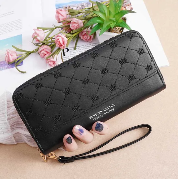

Women Wallets PU Leather Lady Zipper Wallet Handbag Cards Holder Moneybags Woman Coin Purse Wristlet Wallet