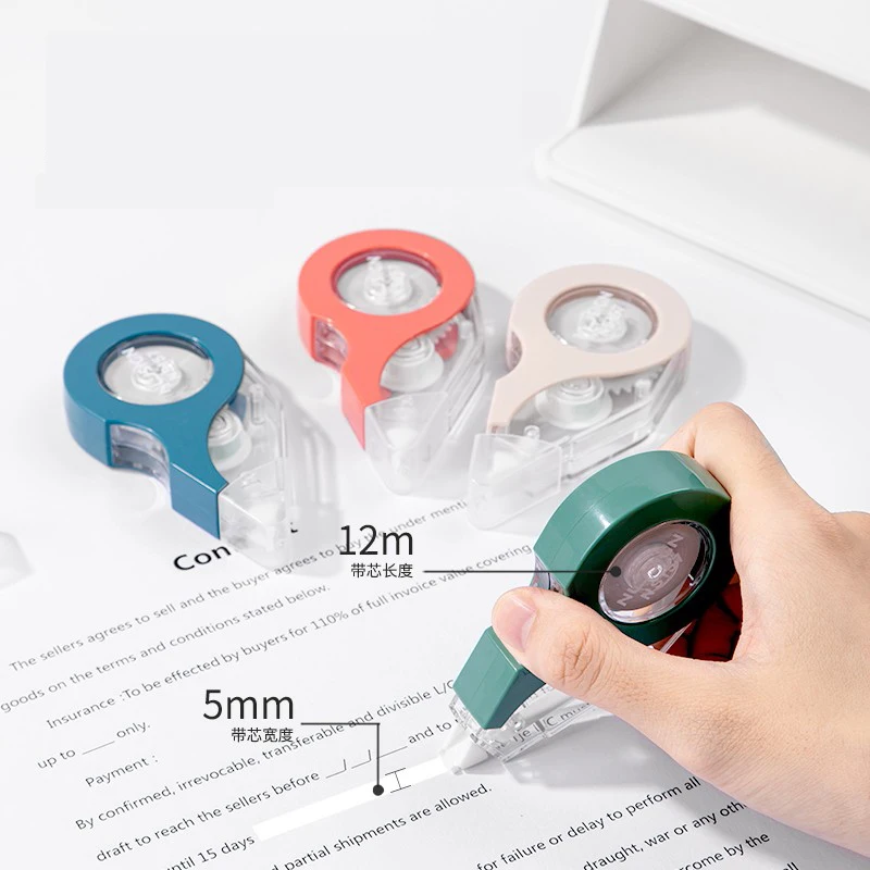 4Pcs Deli Nusign Portable Correction Tape for Kids Student 5MMx12M Error Eraser Tape Scrapbooking for Diary School Stationery