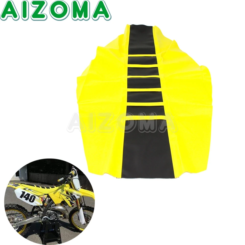 For Suzuki DR650 DRZ RM RMZ RM-Z 650 125 250 450 650 Yellow Universal Off-Road Dirt Bike Rubber Vinyl Gripper Soft Seat Cover view 2