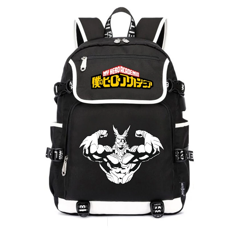 Mój bohater Academia Anime torby szkolne kobiety plecak Bakugou Katsuki Bookbag plecak z portem USB Oxford plecak podróżny