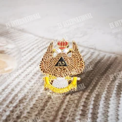Masonic Lapel Pins Badge Mason Freemason Double—Eagle Headed Crown BLM34 Size 2.4*3.2cm Zinc Alloy Gold Plated creative knight