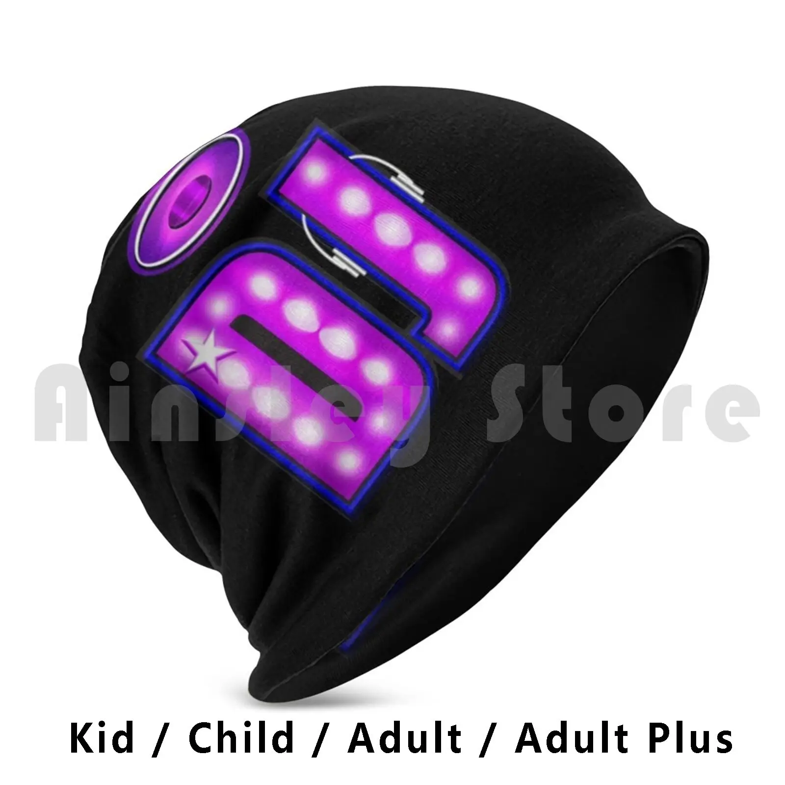 Dj Lights Illustration Beanies Knit Hat Hip Hop Dj Neon Party Music Club Lights Fun Light Dance Cool Disco