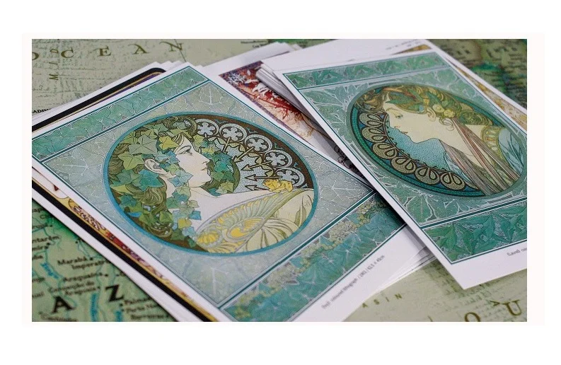 30 Pcs/Set Alphonse Maria Mucha Series Postcard ins Style Greeting Cards DIY Journal Decoration Stationery