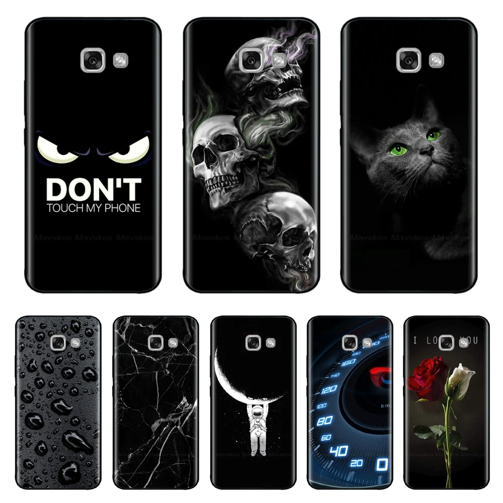 

For Samsung Galaxy A3 2017 Case Silicon Soft Black Case FOR Samsung A7 A5 A3 2017 Case Cute Printed TPU Bumper Phone Cover