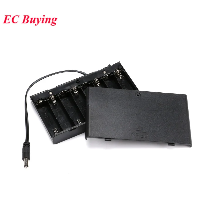 2/3/4/8*AA Battery Cover Storage Holder Case Box Container Cell Box With NO/OFF Button For AA Battery Holder DIY