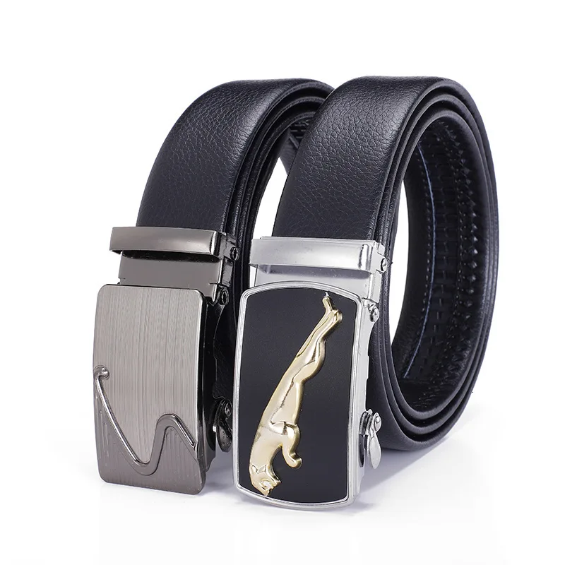 Peikong Men's Automatic Buckle black with Cow PU Leather Belts fashion man high quality for Men luxury brand male strap 120cm