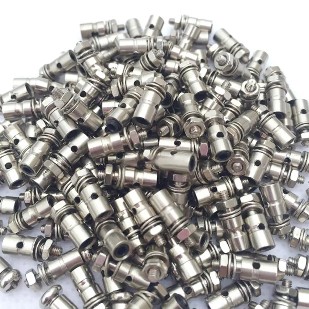 20PCS 1.3mm 1.8mm 2.1mm Pushrod Connectors Linkage Stopper Metal Quick Adjuster Positioner Servo Connector for DIY RC Boats Part