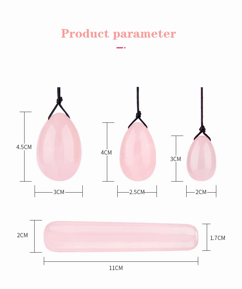 Natural Rose Quartz Yoni Egg Jade Eggs Women Kegel Exerciser Vaginal Muscles Tightening Ball Jade Massager Crystal Kegel Eggs