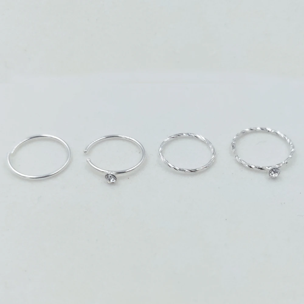 16pcs/lot 925 Sterling Silver Nose Ring 22G piercing nose hoop ring body piercing  jewelry