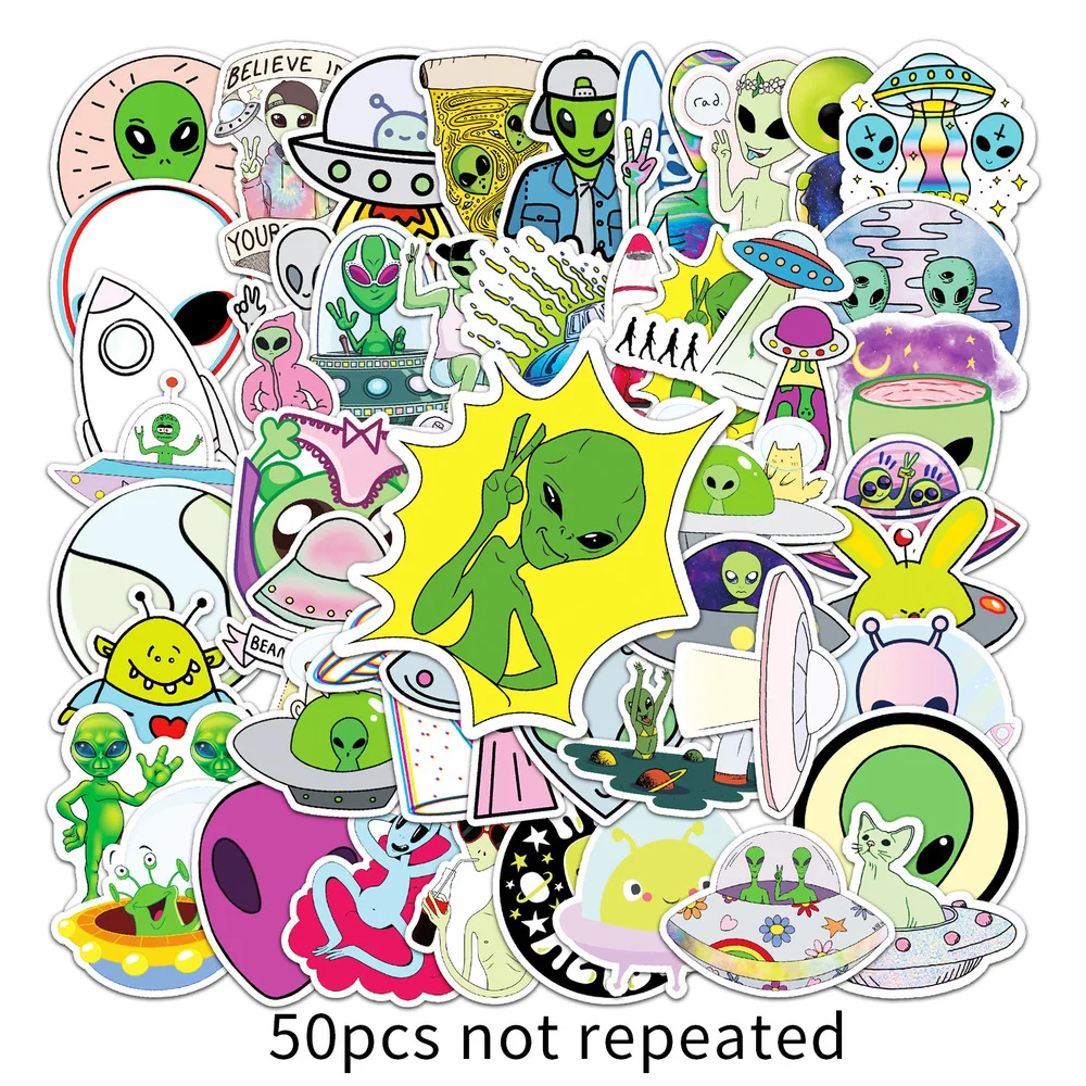 AlienStages – 100 Stickers Vinyle Figurine – Imperméables Pour PC, Skateboard, Fête