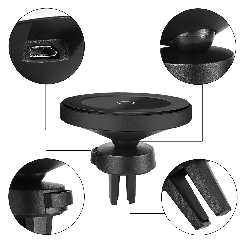 Magnetic Qi Wireless Car Charger Mount For iPhone 11Pro XS Max Xr 11 8Plus Samsung S20 S21 S10 S22 Car Phone hold Fast Charging