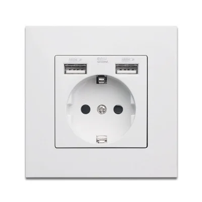 

Wall USB Power Socket, Many New style Panel, Bedroom socket,AC 110V-250V 16A Wall Embedded, Double usb EU Standard Outlet