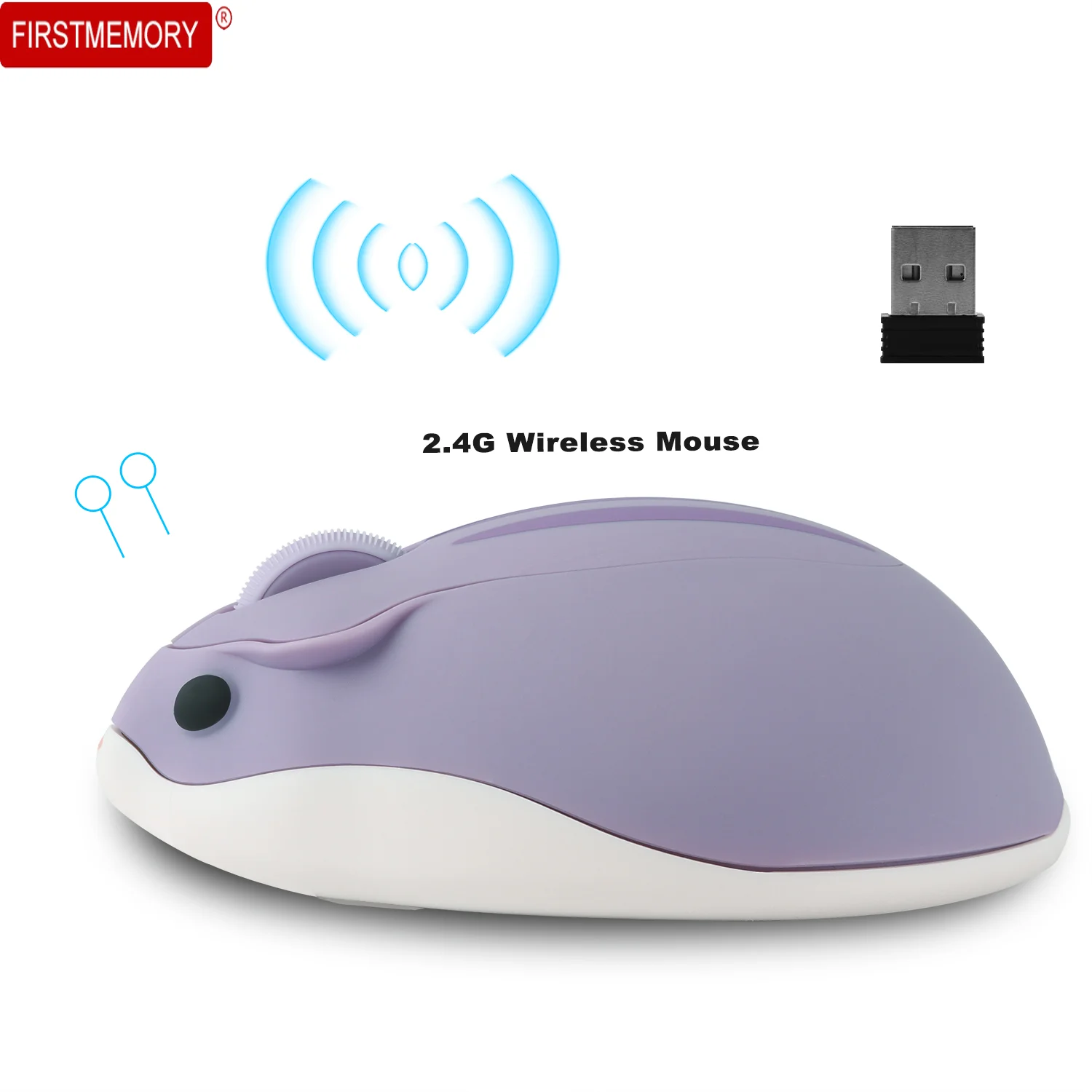 Cute Cartoon Wireless Mouse Pink Hamster Design 3D Mouse USB Optical Computer Mause Mini Ergonomic Gaming Mice For Laptop Gamer