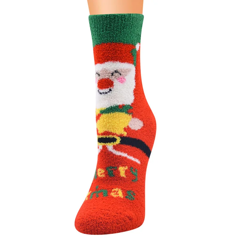 Urgot 5pairs/Lot kawaii Lovely Socks Women Sock Winter Warm Colorful Soft Cotton Cute Santa Claus Deer Socks Girl Christmas Gift