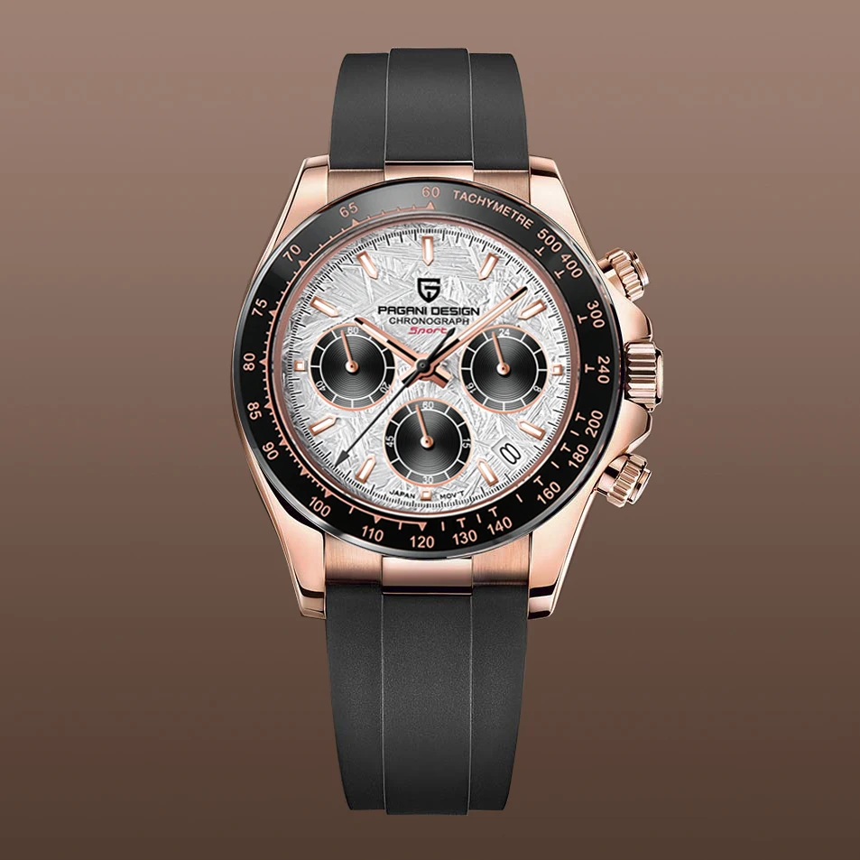 Relógio Masculino PAGANI DESIGN 2026 NOVO 1664 com Mostrador de Meteorito, Luxuoso Relógio de Quartzo com Safira para Homens, Cronógrafo Esportivo Reloj Hombre