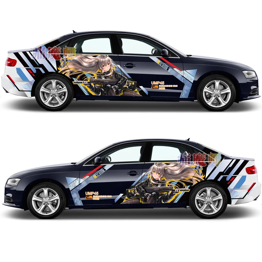 Anime Games Vinyl Car Sticker Girls Frontline UMP45 Cartoon Door Decals Ralliart Rally Stickers On Car Vehicle Accessories