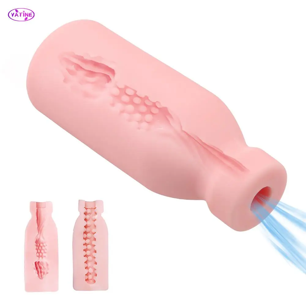 13cm Sexy Bottle Real Pussy Artificial Vaginal For Men Male Masturbator Penis Pump Cock Exerciser Glans Sucking Erotic Sex Toys