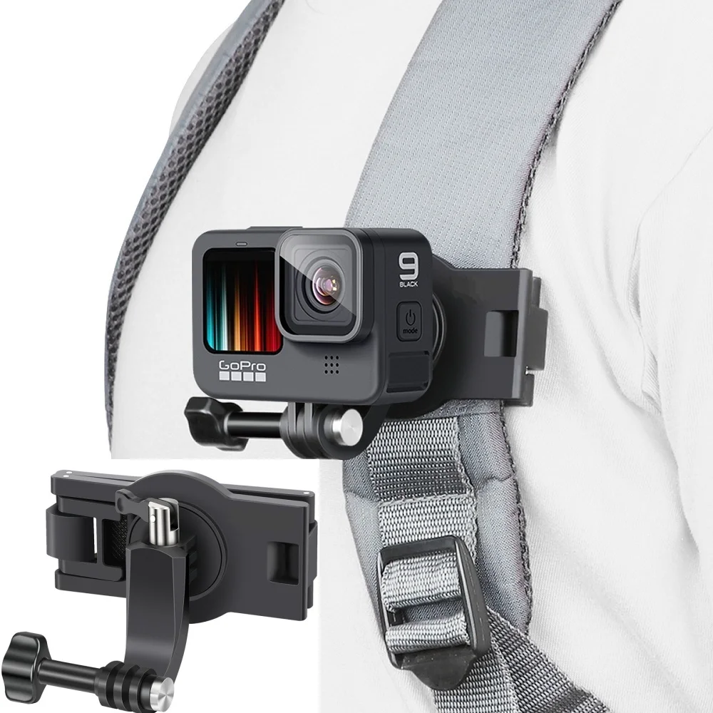 Quick Attached Bag Clip For GoPro Hero 1312110/9875 Xiaomi Yi 4K SJ4000/6/8/SJ10 Pro EKEN H9 R One X4 X3 Camera Backpack Clamp