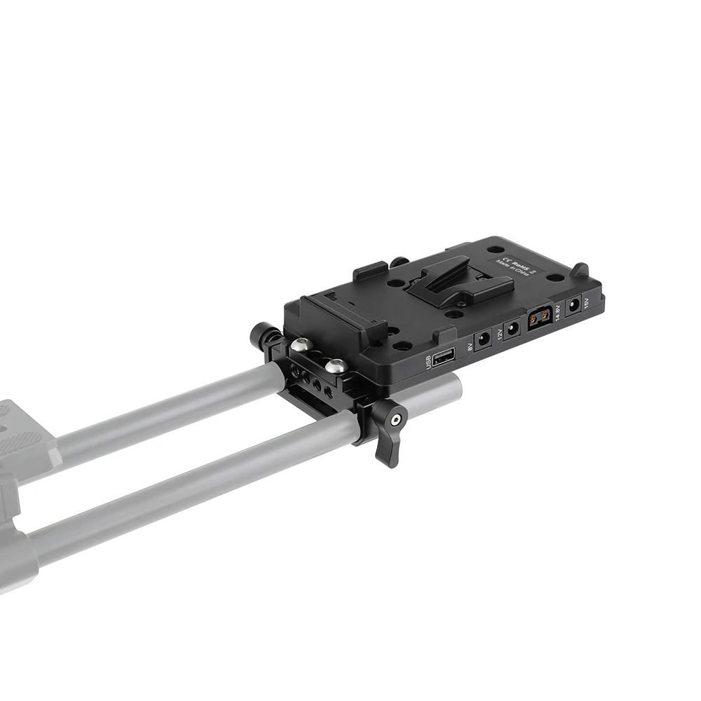 CAMVATE الإفراج السريع الخامس قفل السلطة الفاصل لوحة مع الجبن لوحة بطارية اللوحة الخلفية و 15 مللي متر قضيب المشبك للبطارية DSLR كاميرا