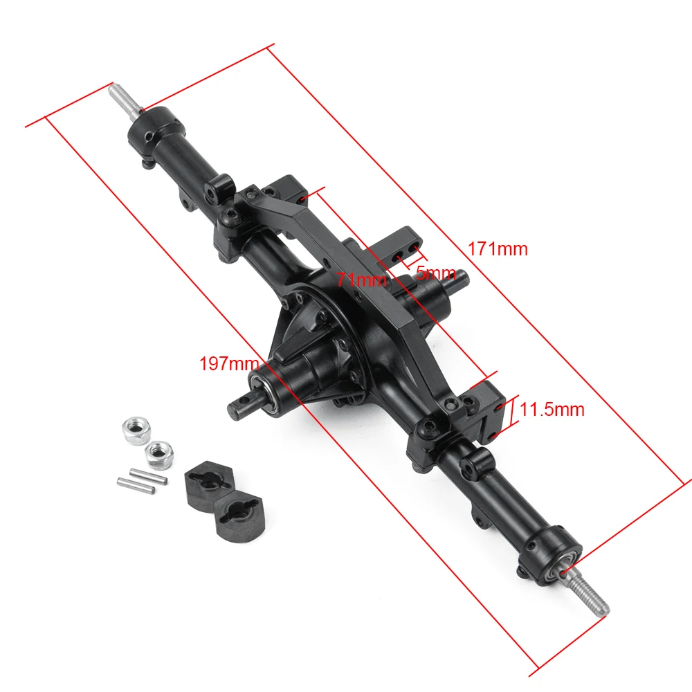 AXSPEED RC Car Metal Axle Complete Middle Axle for 1/10 D90 RC Crawler Truck Rock Car Axles Upgrade Parts