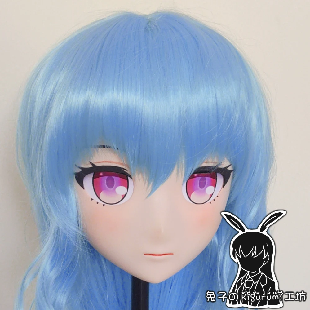 (RB2143)Full Head Quality Handmade Female/Girl Resin Japanese Anime Cartoon Character Cosplay Ganyu Kigurumi Mask