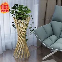 Floor Standing flower shelf succulent green dill flower pot stand rack indoor living room decoration luxury golden 4 color