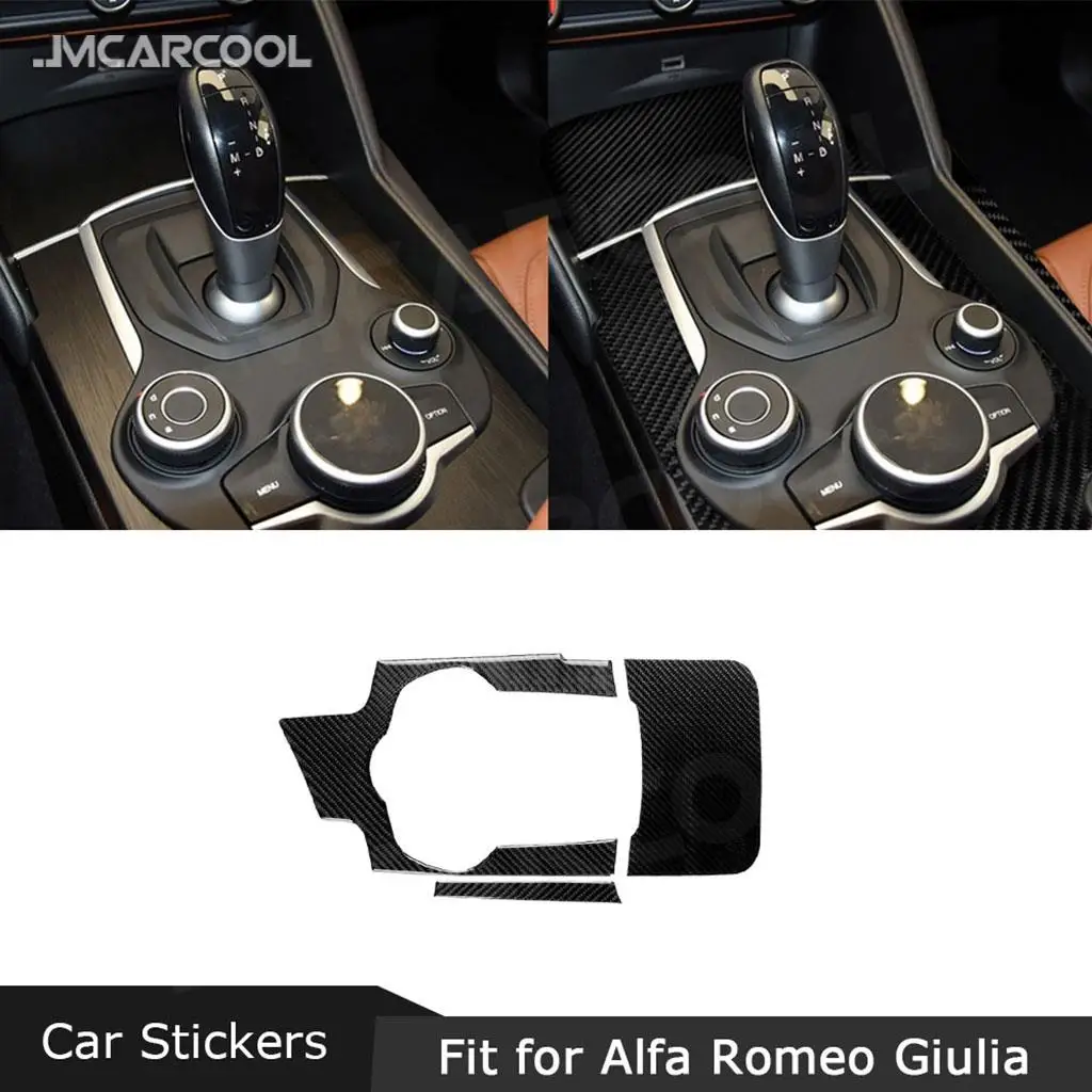 

Carbon fiber Interior Accessories Parts Sticker Center Console Gear Shift Trim Decoration For Alfa Romeo Giulia 2017-2019