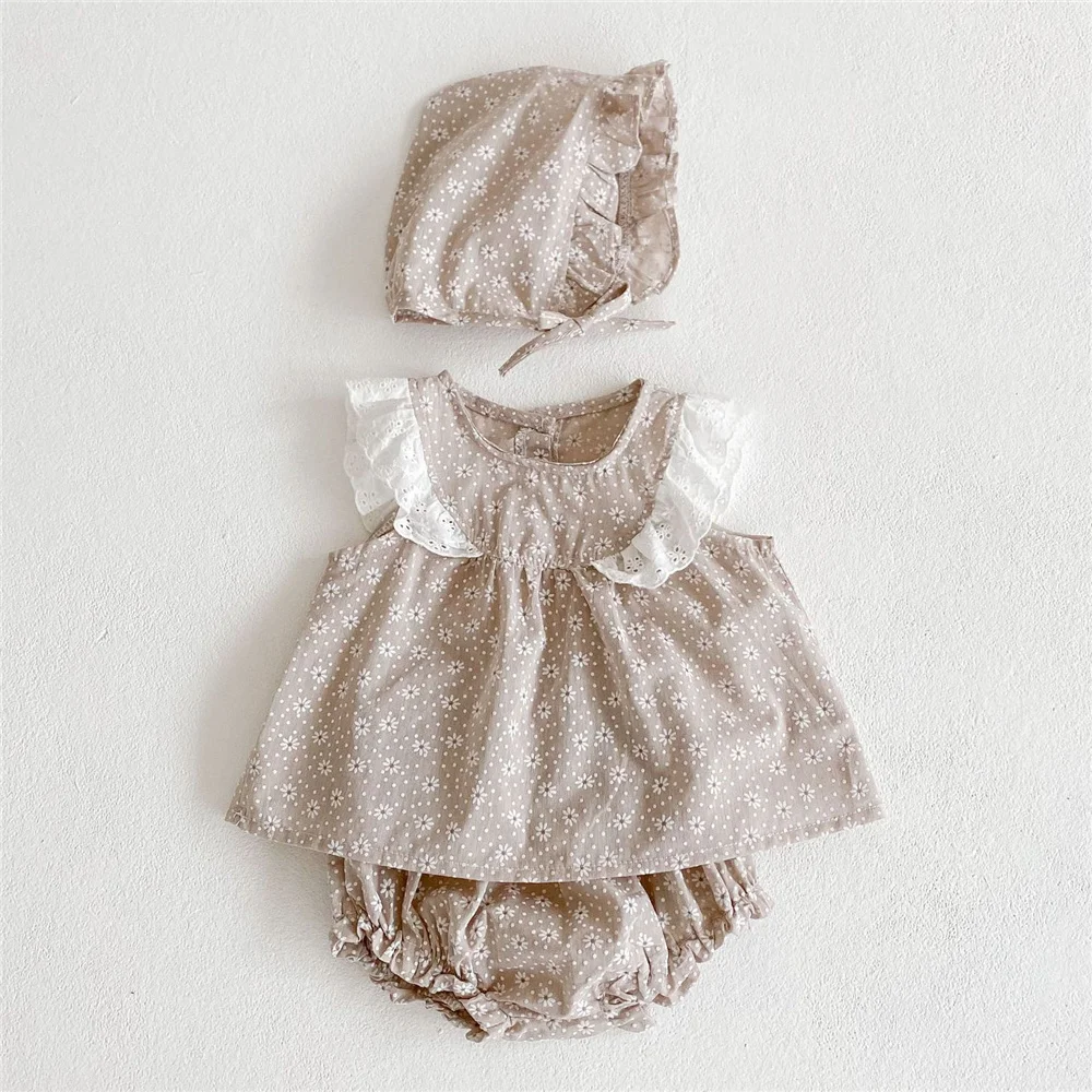 Newborn Baby Girl Clothes Set Fashion Summer Sleeveless Solid Baby Dress Infant Baby Clothing Outfit Sisters Look Outwear