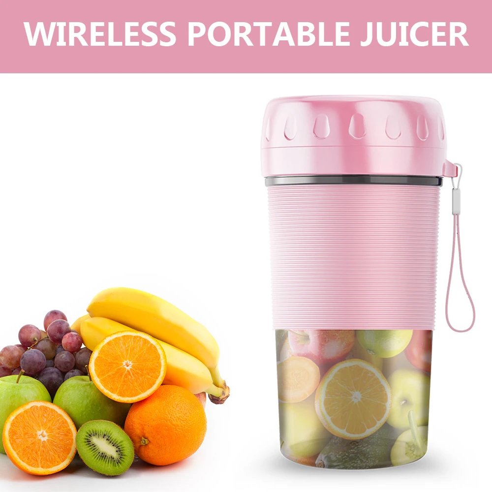 Double Click to Start Mini Blender Cup Portable Juicer Multi-Function USB Charging 300ml