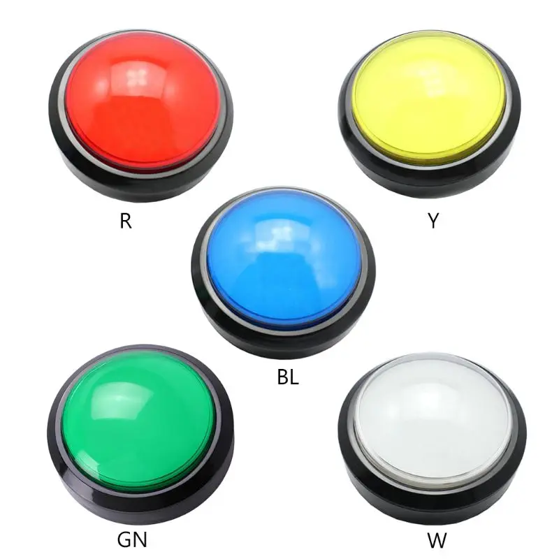 100 مللي متر كبير مستديرة دفع زر LED مضيئة مع Microswitch لتقوم بها بنفسك ماكينة لعبة الأركيد أجزاء DC12V مصباح سقف كبير التبديل