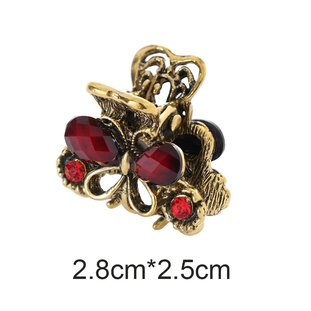 1Pc Fashion Popular Style Women Retro Vintage Resin Hairpins Mini Butterfly Hair Claw Hair Clips Hair Accessories Jewelry Gifts